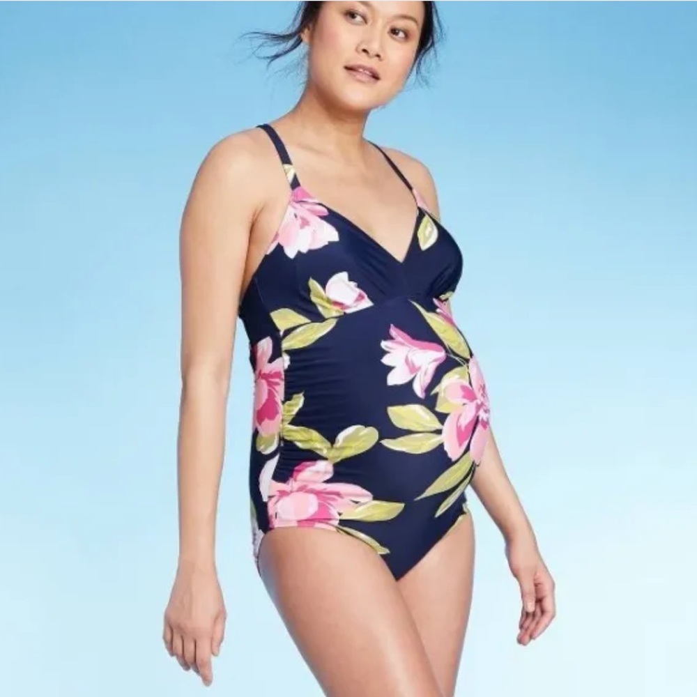 Maternity floral swimsuit
